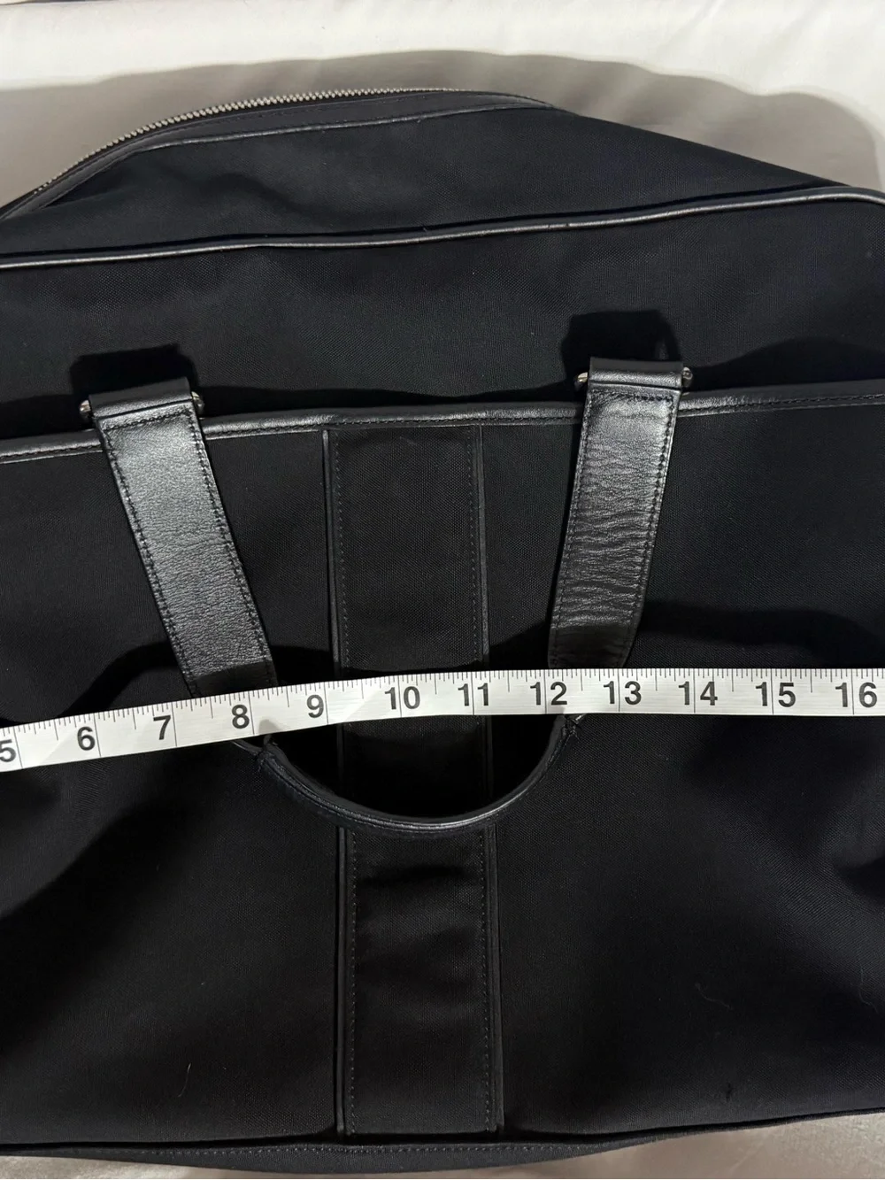 Coach F70048 Black Canvas Leather Laptop Briefcase Messenger Bag